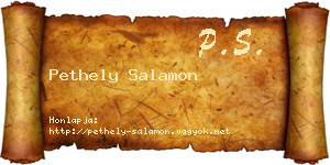 Pethely Salamon névjegykártya